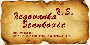 Negovanka Stanković vizit kartica